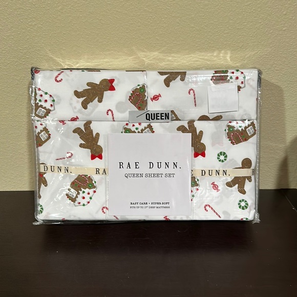 Rae Dunn Bedding Nwt Rae Dunn Queen Gingerbread Print Christmas